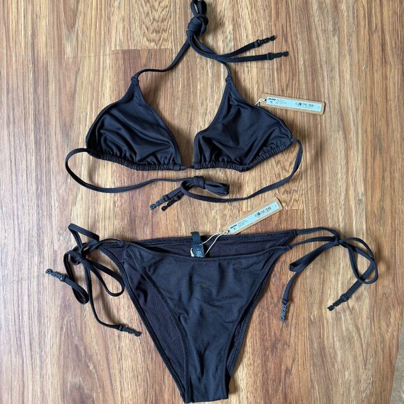 SKIMS Signature Swim Triangle Bikini Top & Dipped Tie Bikini Bottom - Large - Picture 5 of 6